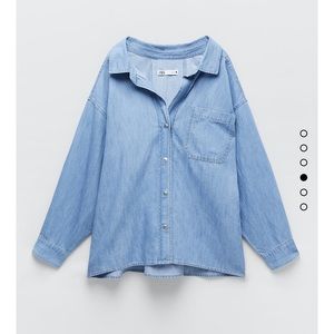 Oversized denim shirt